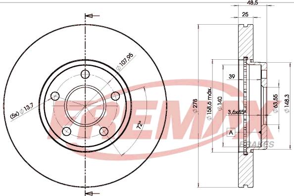 FREMAX BD-3963 - Спирачен диск vvparts.bg