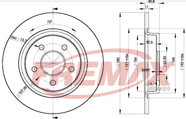 FREMAX BD-3962 - Спирачен диск vvparts.bg