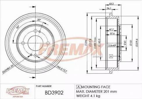 FREMAX BD-3902 - Спирачен барабан vvparts.bg