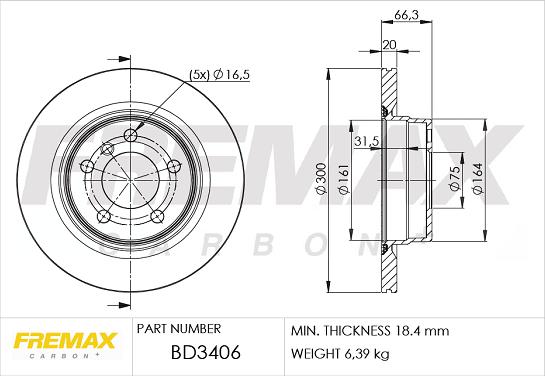 FREMAX BD-3406 - Спирачен диск vvparts.bg