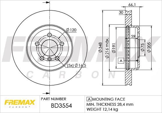 FREMAX BD-3554 - Спирачен диск vvparts.bg