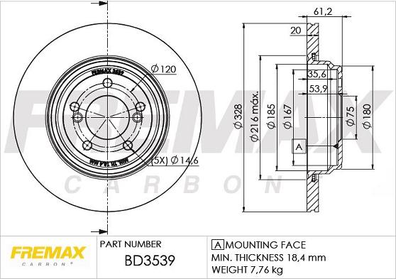 FREMAX BD-3539 - Спирачен диск vvparts.bg