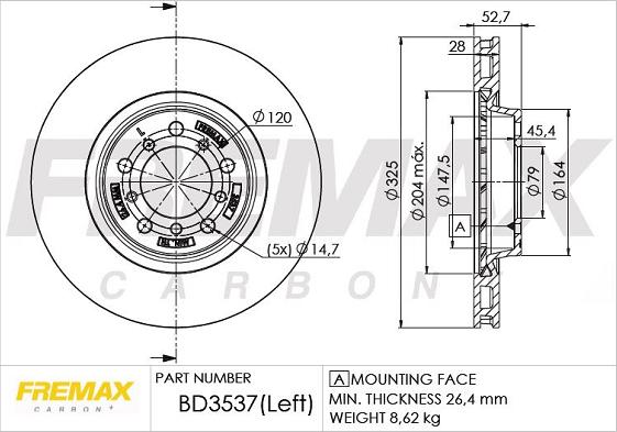 FREMAX BD-3537 - Спирачен диск vvparts.bg