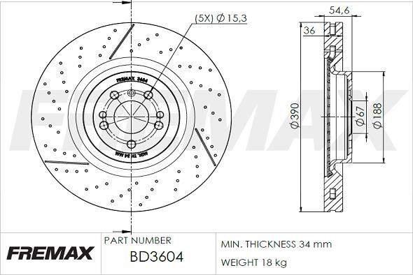 FREMAX BD-3604 - Спирачен диск vvparts.bg