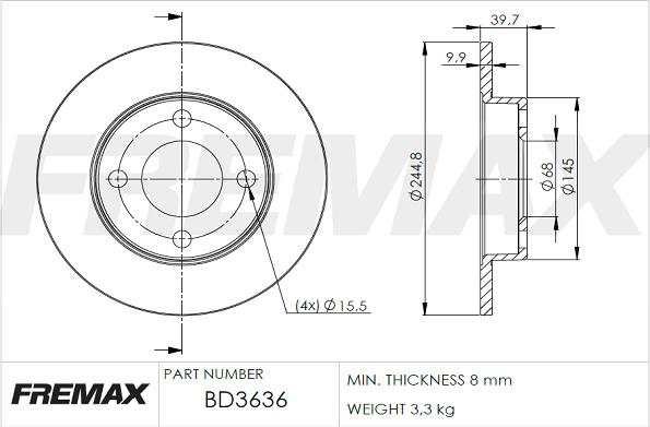 FREMAX BD-3636 - Спирачен диск vvparts.bg