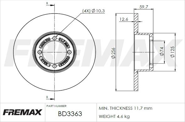 FREMAX BD-3363 - Спирачен диск vvparts.bg