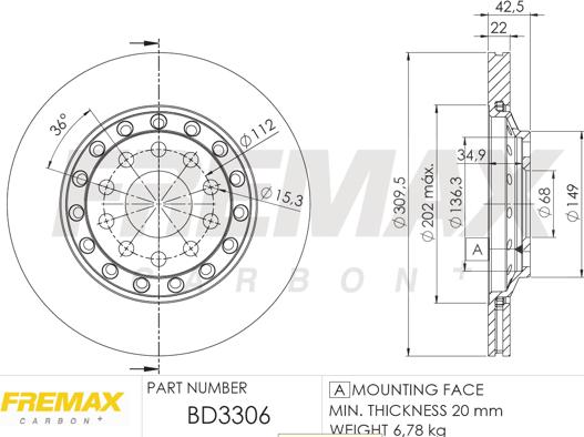 FREMAX BD-3306 - Спирачен диск vvparts.bg