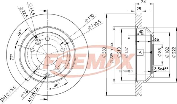 FREMAX BD-3328 - Спирачен диск vvparts.bg