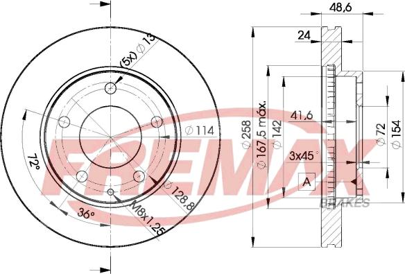 FREMAX BD-3258 - Спирачен диск vvparts.bg