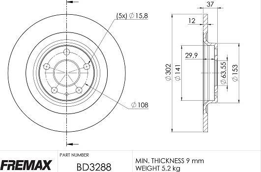 FREMAX BD-3288 - Спирачен диск vvparts.bg