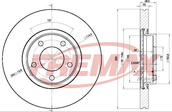 FREMAX BD-3273 - Спирачен диск vvparts.bg