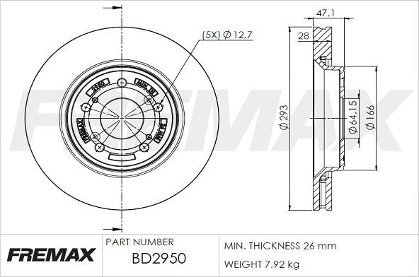 FREMAX BD-2950 - Спирачен диск vvparts.bg