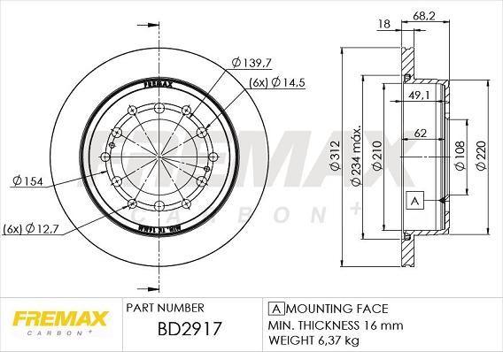 FREMAX BD-2917 - Спирачен диск vvparts.bg