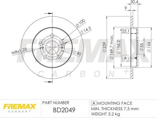 FREMAX BD-2049 - Спирачен диск vvparts.bg