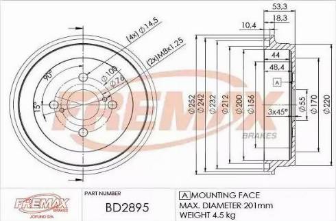 FREMAX BD-2895 - Спирачен барабан vvparts.bg