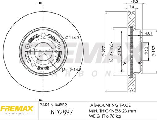 FREMAX BD-2897 - Спирачен диск vvparts.bg