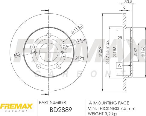 FREMAX BD-2889 - Спирачен диск vvparts.bg