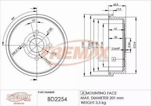 FREMAX BD-2254 - Спирачен барабан vvparts.bg