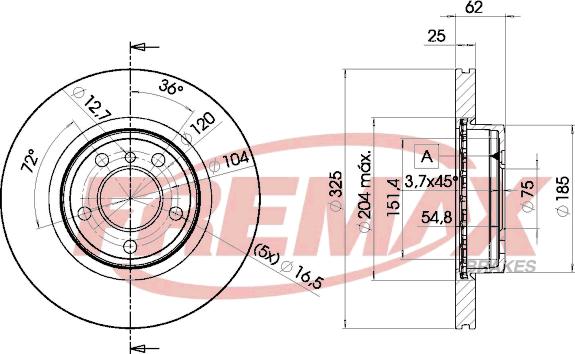 FREMAX BD-2217 - Спирачен диск vvparts.bg