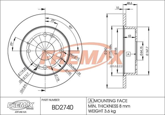 FREMAX BD-2740 - Спирачен диск vvparts.bg