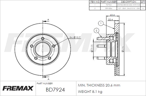 FREMAX BD-7924 - Спирачен диск vvparts.bg