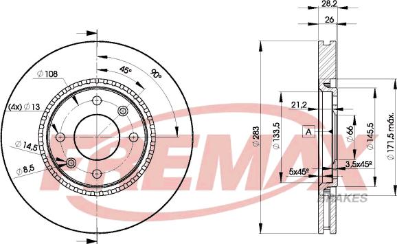 FREMAX BD-7406 - Спирачен диск vvparts.bg