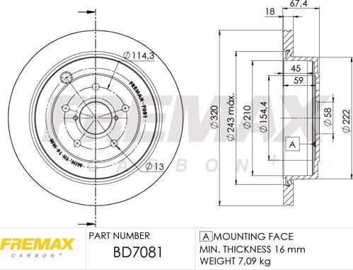 FREMAX BD-7081 - Спирачен диск vvparts.bg