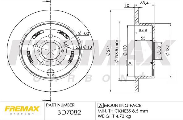 FREMAX BD-7082 - Спирачен диск vvparts.bg