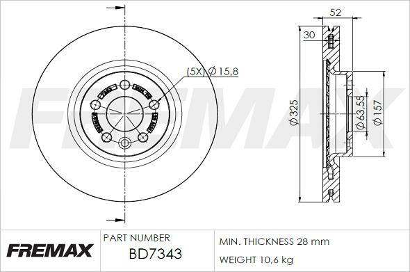 FREMAX BD-7343 - Спирачен диск vvparts.bg