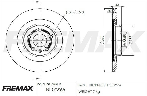 FREMAX BD-7296 - Спирачен диск vvparts.bg