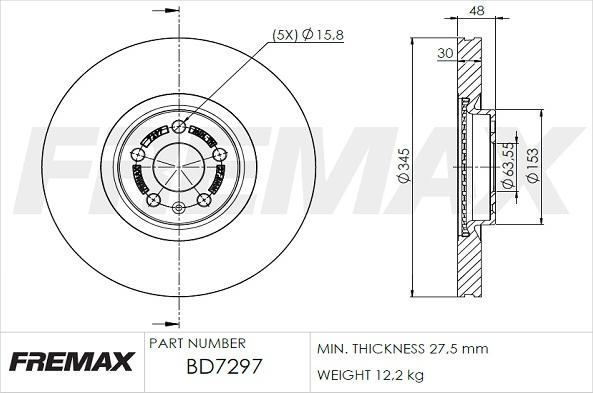 FREMAX BD-7297 - Спирачен диск vvparts.bg