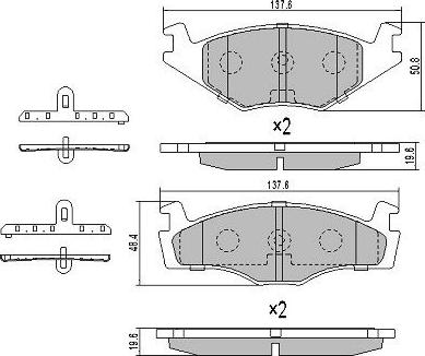 FREMAX FBP-0462 - Комплект спирачно феродо, дискови спирачки vvparts.bg