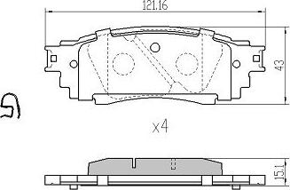 FREMAX FBP-0011 - Комплект спирачно феродо, дискови спирачки vvparts.bg