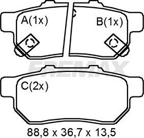 Valeo 606464 - Комплект спирачно феродо, дискови спирачки vvparts.bg