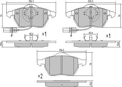 FREMAX FBP-0876-01 - Комплект спирачно феродо, дискови спирачки vvparts.bg