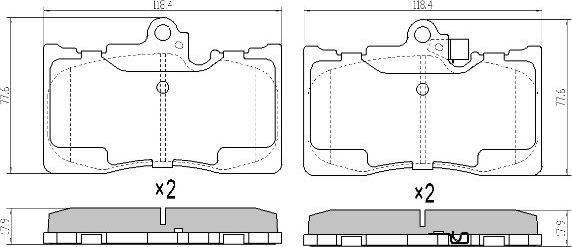 FREMAX FBP-0332 - Комплект спирачно феродо, дискови спирачки vvparts.bg