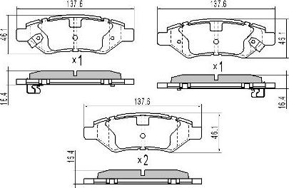 FREMAX FBP-0322 - Комплект спирачно феродо, дискови спирачки vvparts.bg