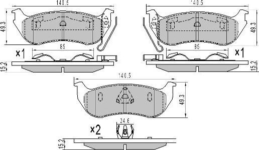 FREMAX FBP-1905 - Комплект спирачно феродо, дискови спирачки vvparts.bg