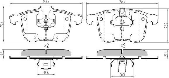 FREMAX FBP-1410 - Комплект спирачно феродо, дискови спирачки vvparts.bg