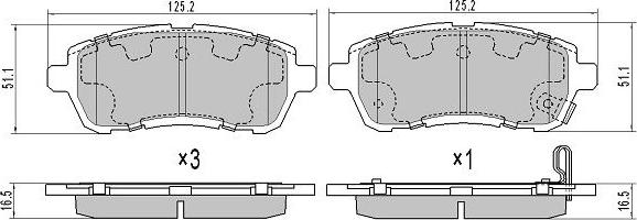 FREMAX FBP-1645 - Комплект спирачно феродо, дискови спирачки vvparts.bg