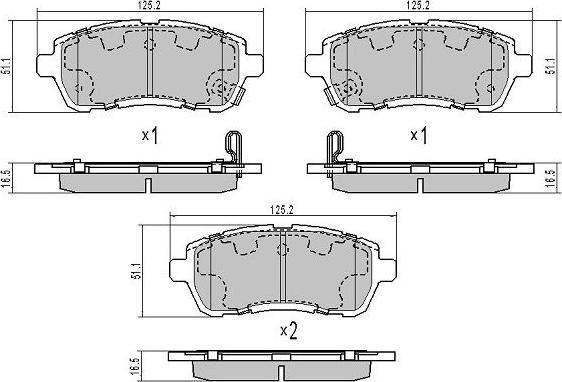 FREMAX FBP-1651 - Комплект спирачно феродо, дискови спирачки vvparts.bg