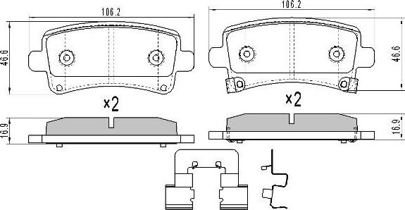 FREMAX FBP-1662 - Комплект спирачно феродо, дискови спирачки vvparts.bg