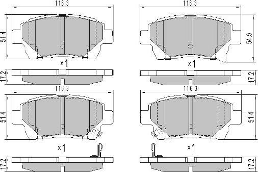 FREMAX FBP-1604 - Комплект спирачно феродо, дискови спирачки vvparts.bg