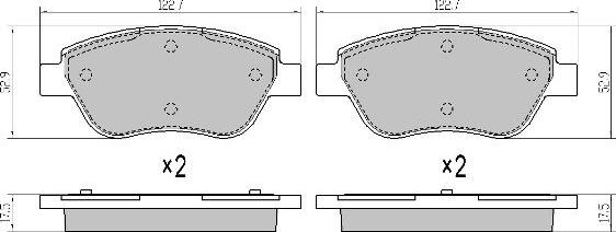 Triscan FDB1666 - Комплект спирачно феродо, дискови спирачки vvparts.bg