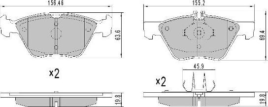 FREMAX FBP-1047 - Комплект спирачно феродо, дискови спирачки vvparts.bg