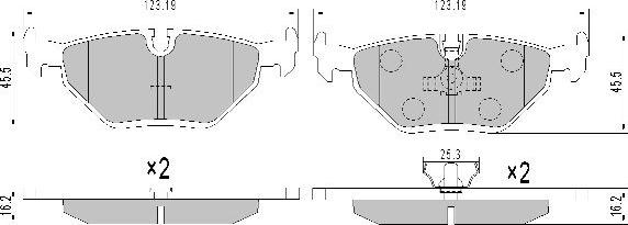 FREMAX FBP-1008 - Комплект спирачно феродо, дискови спирачки vvparts.bg