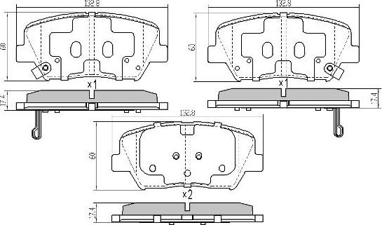 FREMAX FBP-1898 - Комплект спирачно феродо, дискови спирачки vvparts.bg