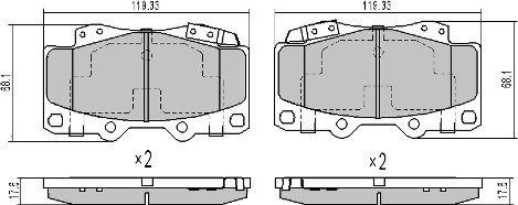 FREMAX FBP-1809 - Комплект спирачно феродо, дискови спирачки vvparts.bg