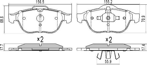 FREMAX FBP-1253 - Комплект спирачно феродо, дискови спирачки vvparts.bg