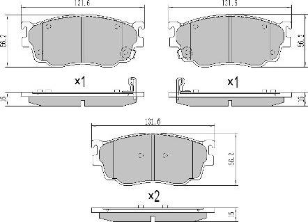 FREMAX FBP-1262 - Комплект спирачно феродо, дискови спирачки vvparts.bg